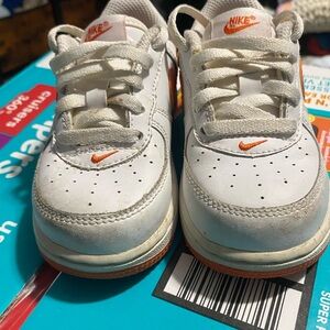 Nike Kids White and Orange Sneakers